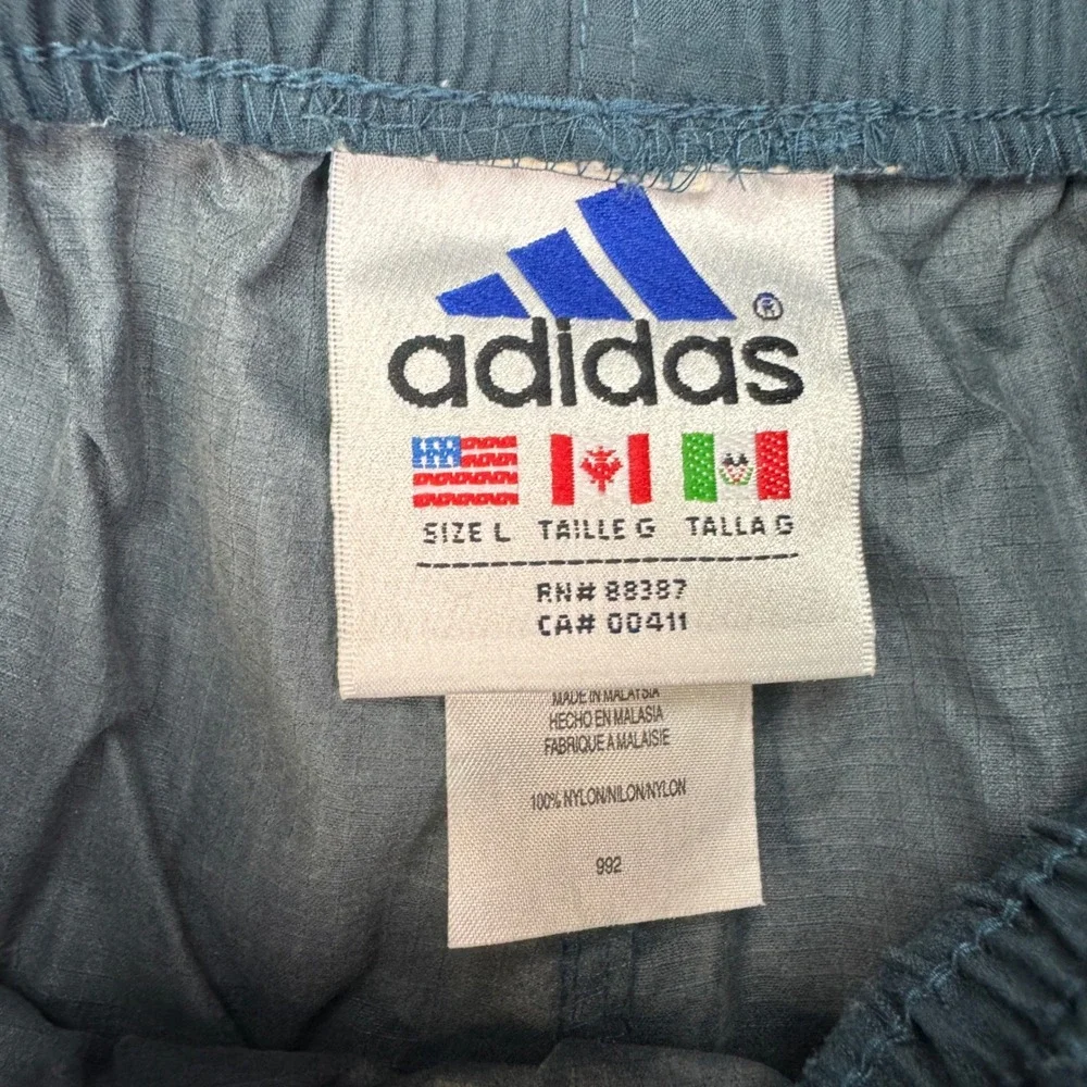 90s Adidas Track Pants Mens Large  Orange Zip Leg Windbreaker Vintage Sportswear